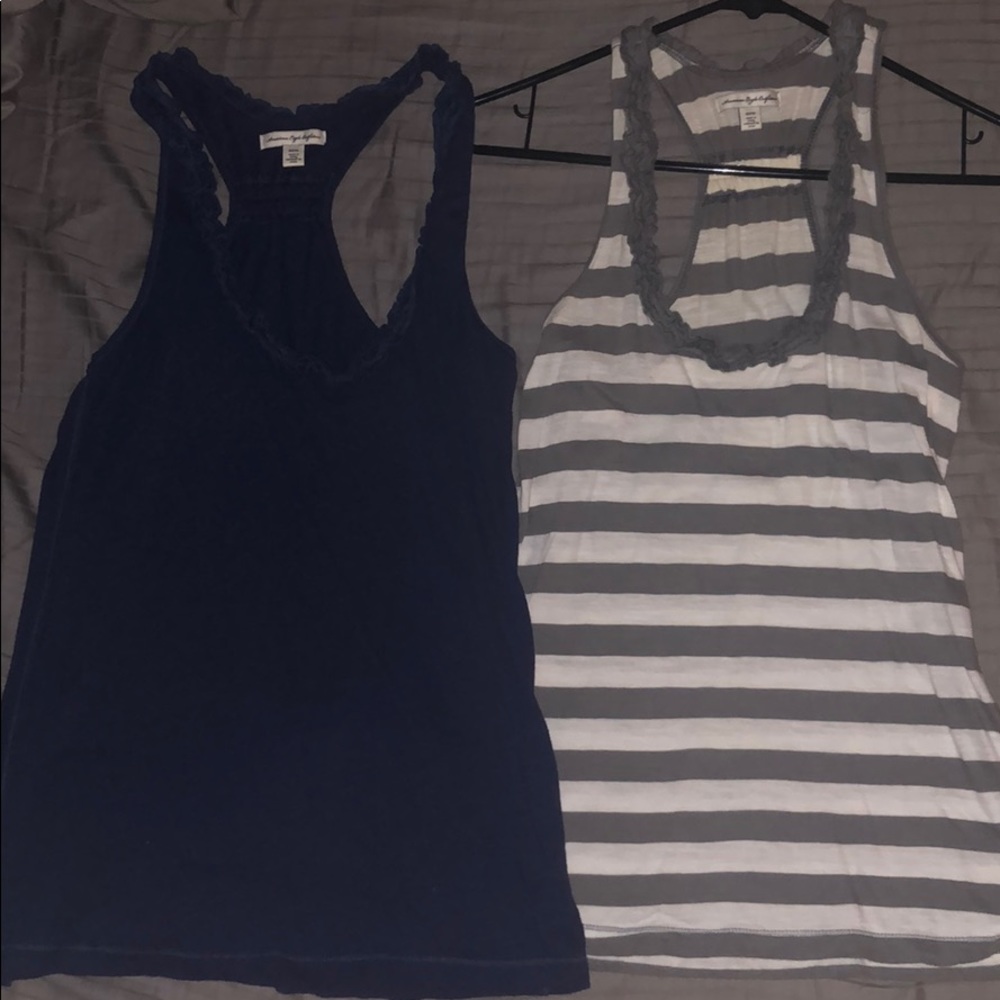 TWO size XS American Eagle, racer back tanks
